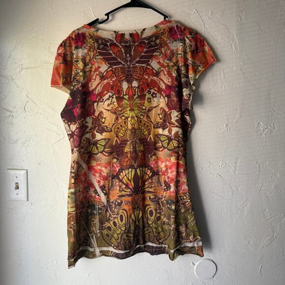 Unity Worldwear Butterfly Boho Tunic Top XL Y2K Festival Hippie Style - Picture 6 of 8